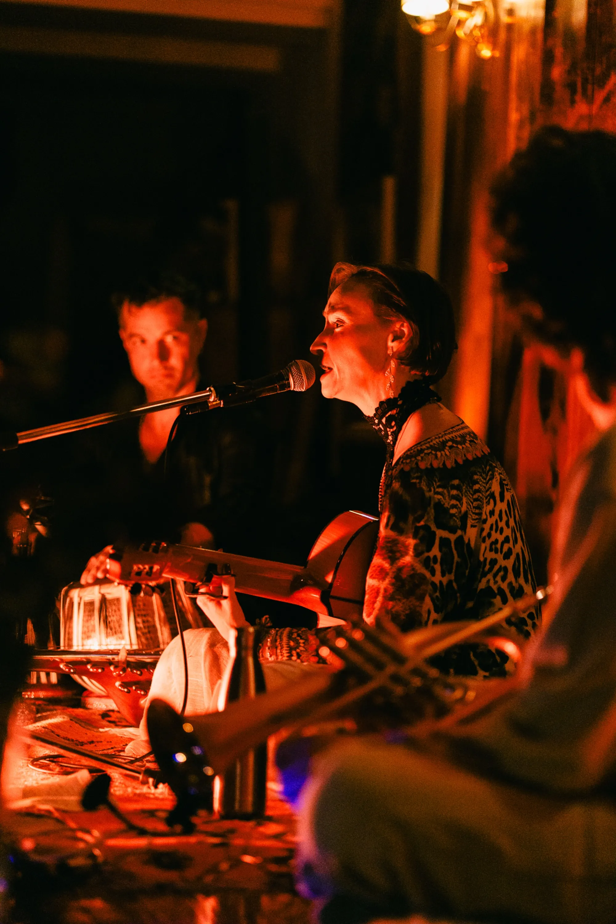 Global artist Benjamin Urbaez and DJ Dreeemy creating spiritual soundscapes with electronic instruments at Harlem performance