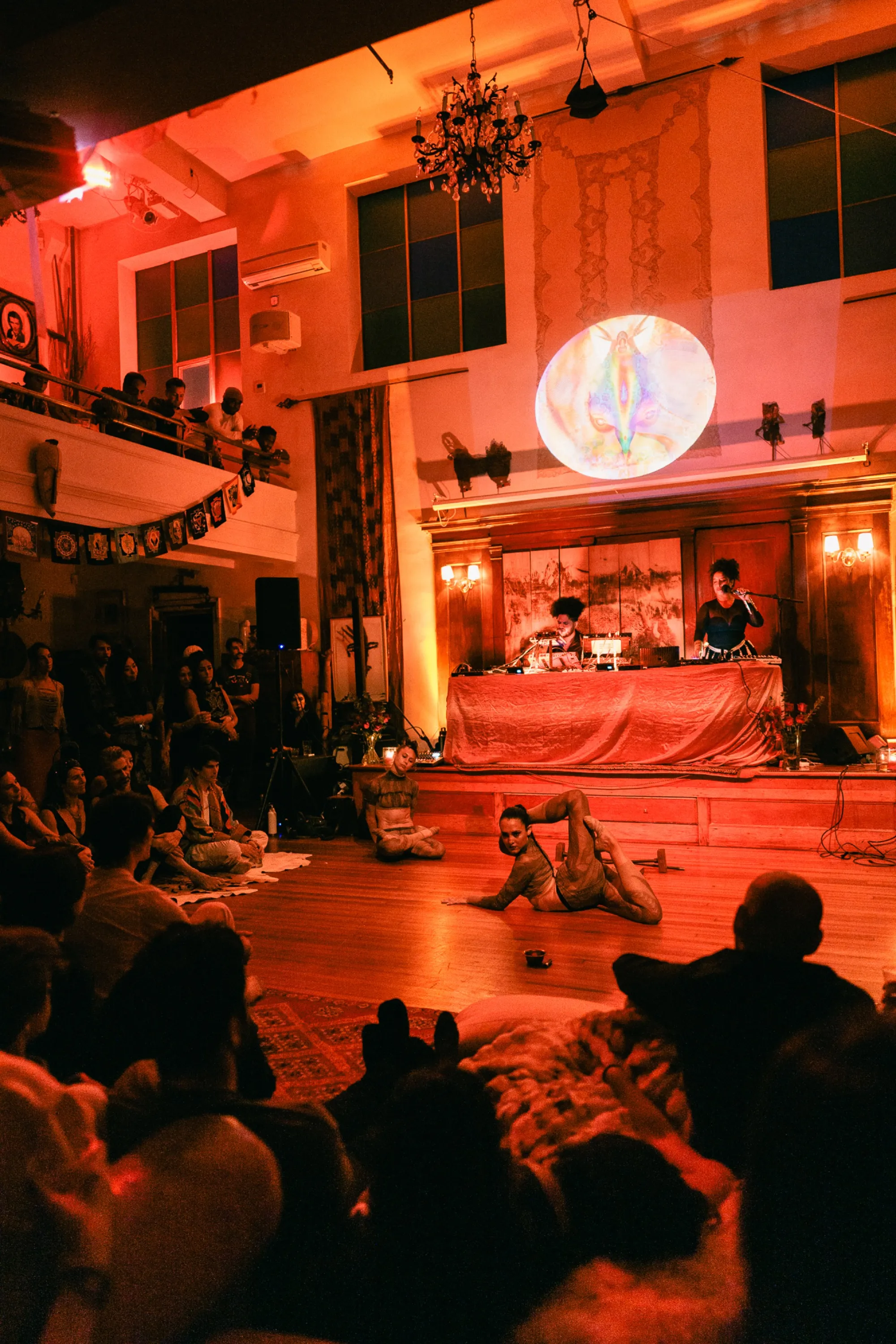 Global artist Benjamin Urbaez and DJ Dreeemy close-up performing spoken word poetry at Harlem music event