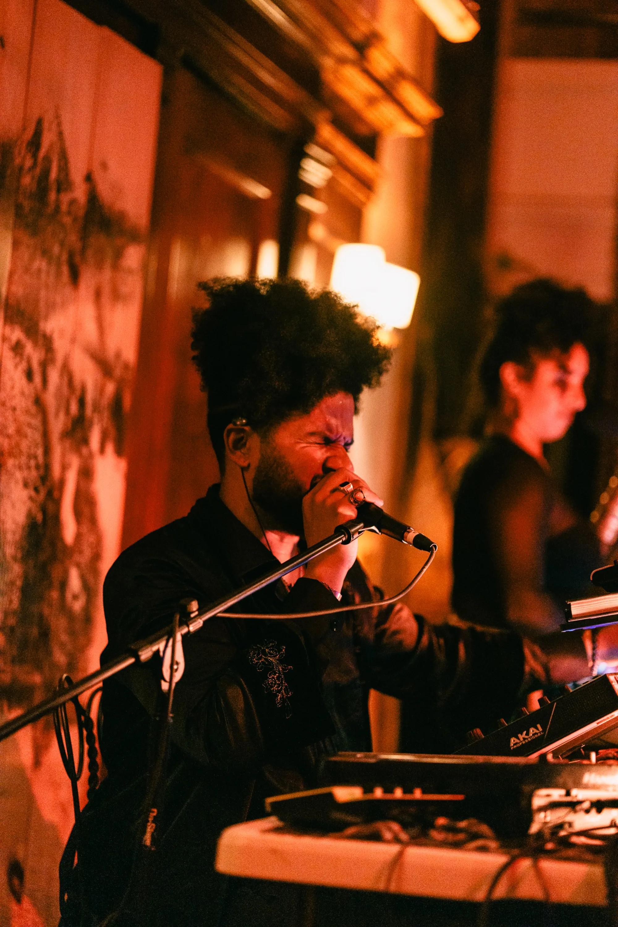 Global artist Benjamin Urbaez and DJ Dreeemy Dominican-American artist in live performance at Harlem venue