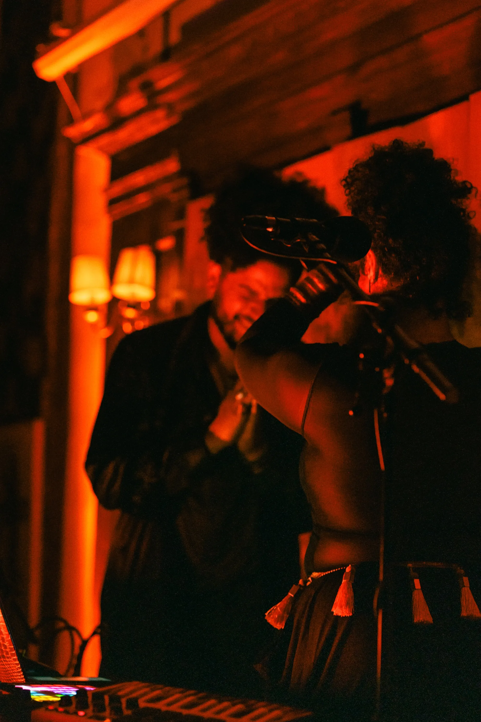 Global artist Benjamin Urbaez and DJ Dreeemy and community gathering after Love Is Everything show in Harlem